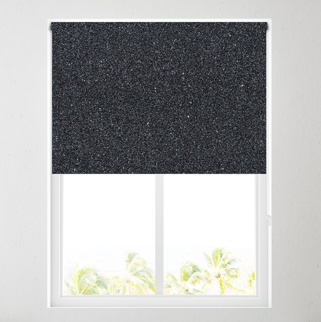 Black Glitter Thermal Blackout Roller Blind