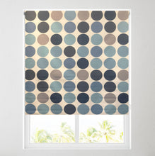 Load image into Gallery viewer, Circles Blue Thermal Blackout Roller Blind
