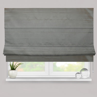 Charcoal Faux-Silk Blackout Roman Blind