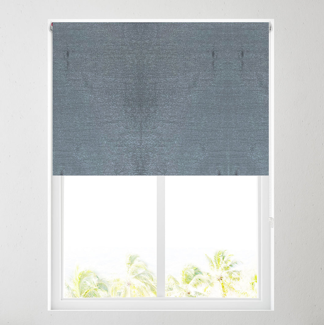 Charcoal Faux Silk Thermal Blackout Roller Blind