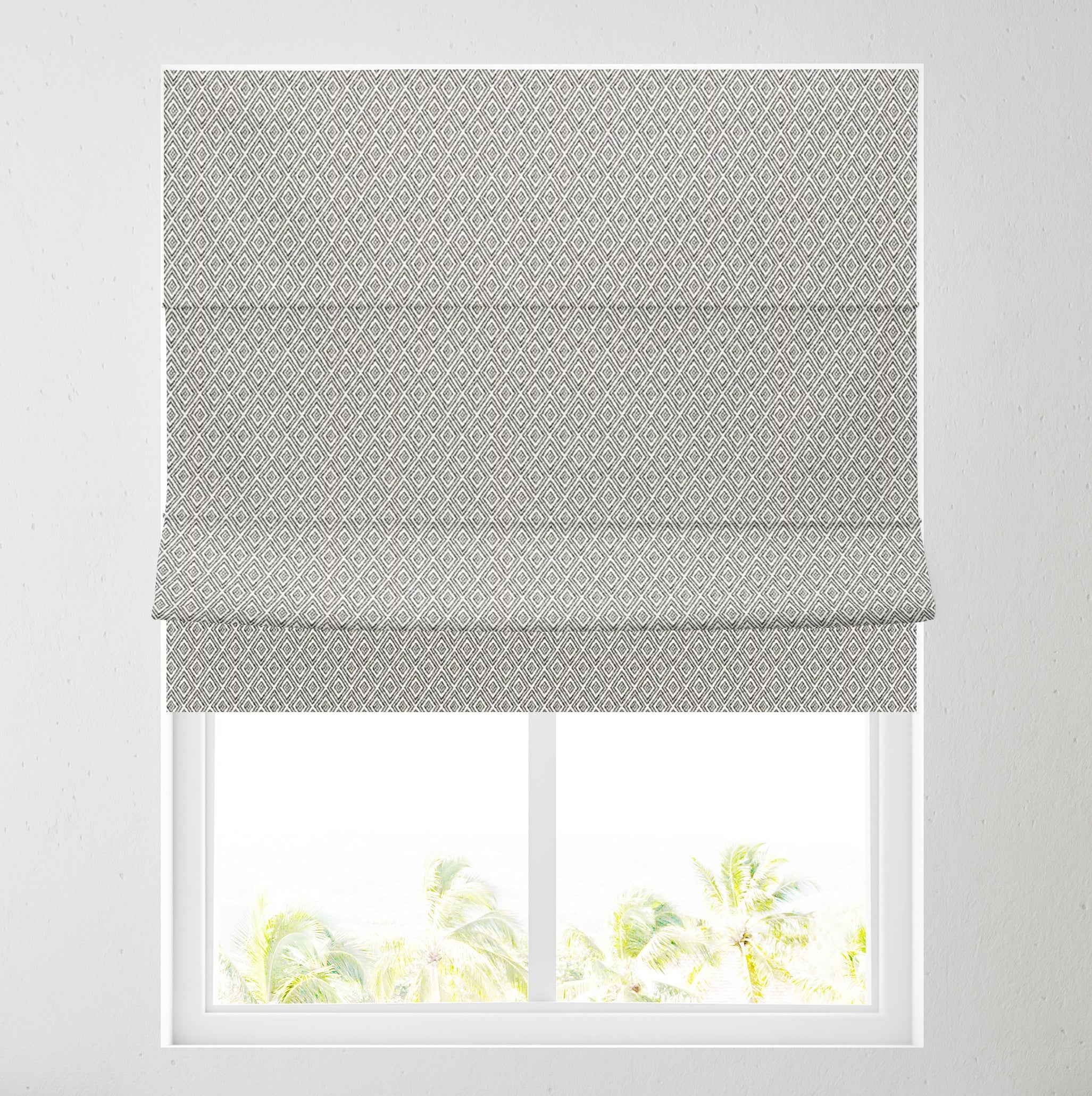 Diamond Weave Grey Fully Lined Roman Blind