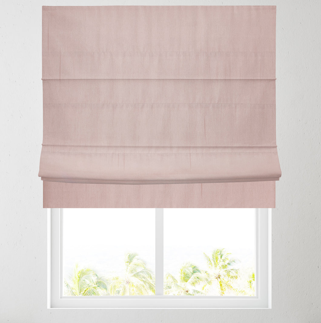 Blush Pink Faux Silk blackout Lined Roman Blind