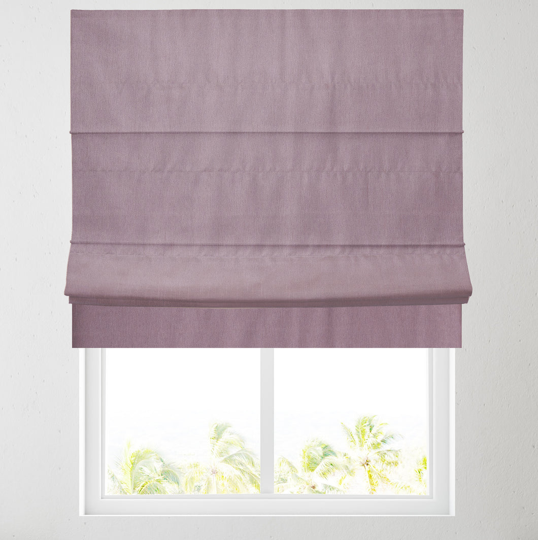 Mauve Faux Silk blackout Lined Roman Blind