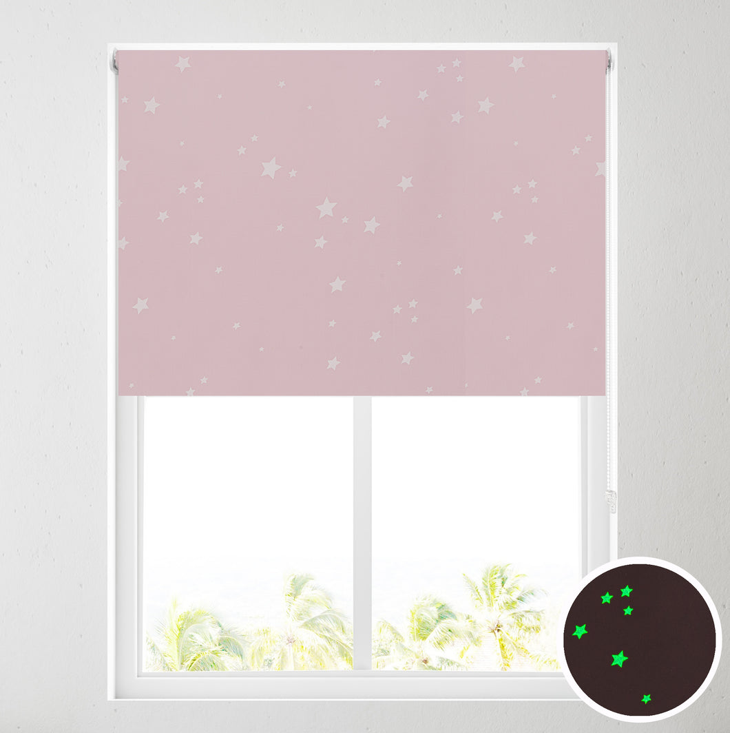GLO Stars Pink Thermal Blackout Roller Blind