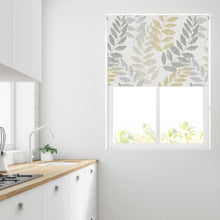Load image into Gallery viewer, Grey Ochre Leaf Thermal Blackout Roller Blind
