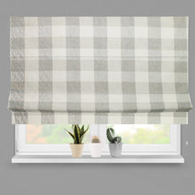 Load image into Gallery viewer, Grey Chenille Check Lined Roman Blind
