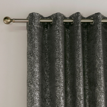 Load image into Gallery viewer, Halo Shimmer Charcoal Self Lined Curtains

