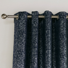 Load image into Gallery viewer, Halo Shimmer Navy Self Lined Curtains
