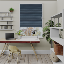 Load image into Gallery viewer, Soul Indigo Blue Blackout Pleated Blind
