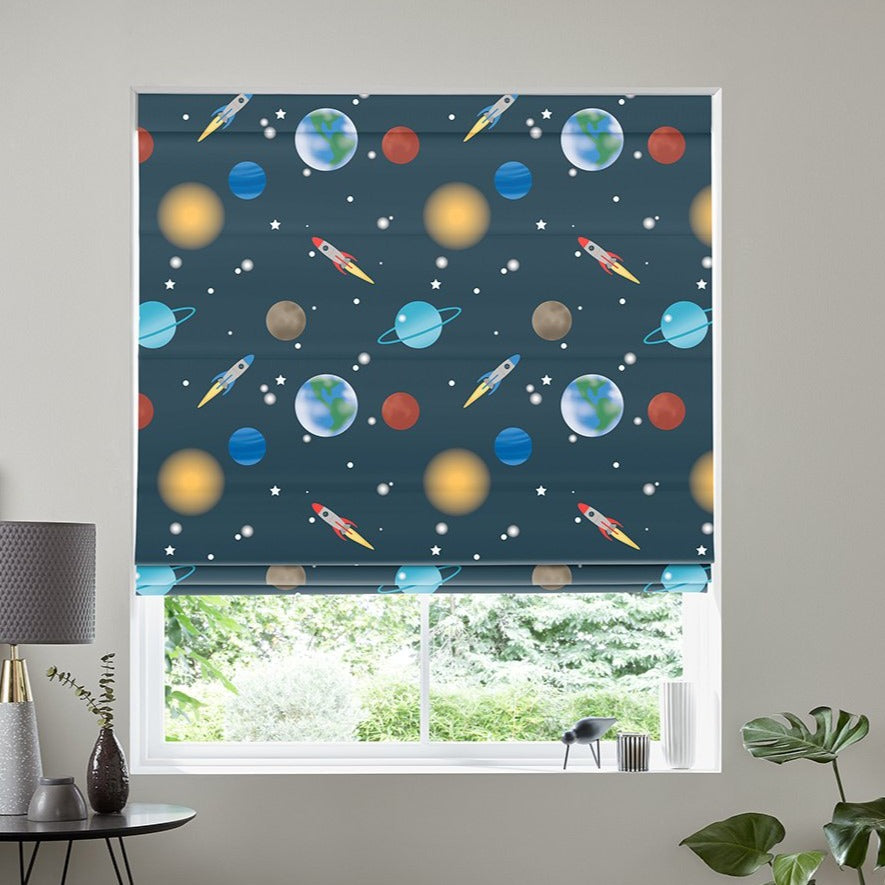Cosmos Blue Roman Blind