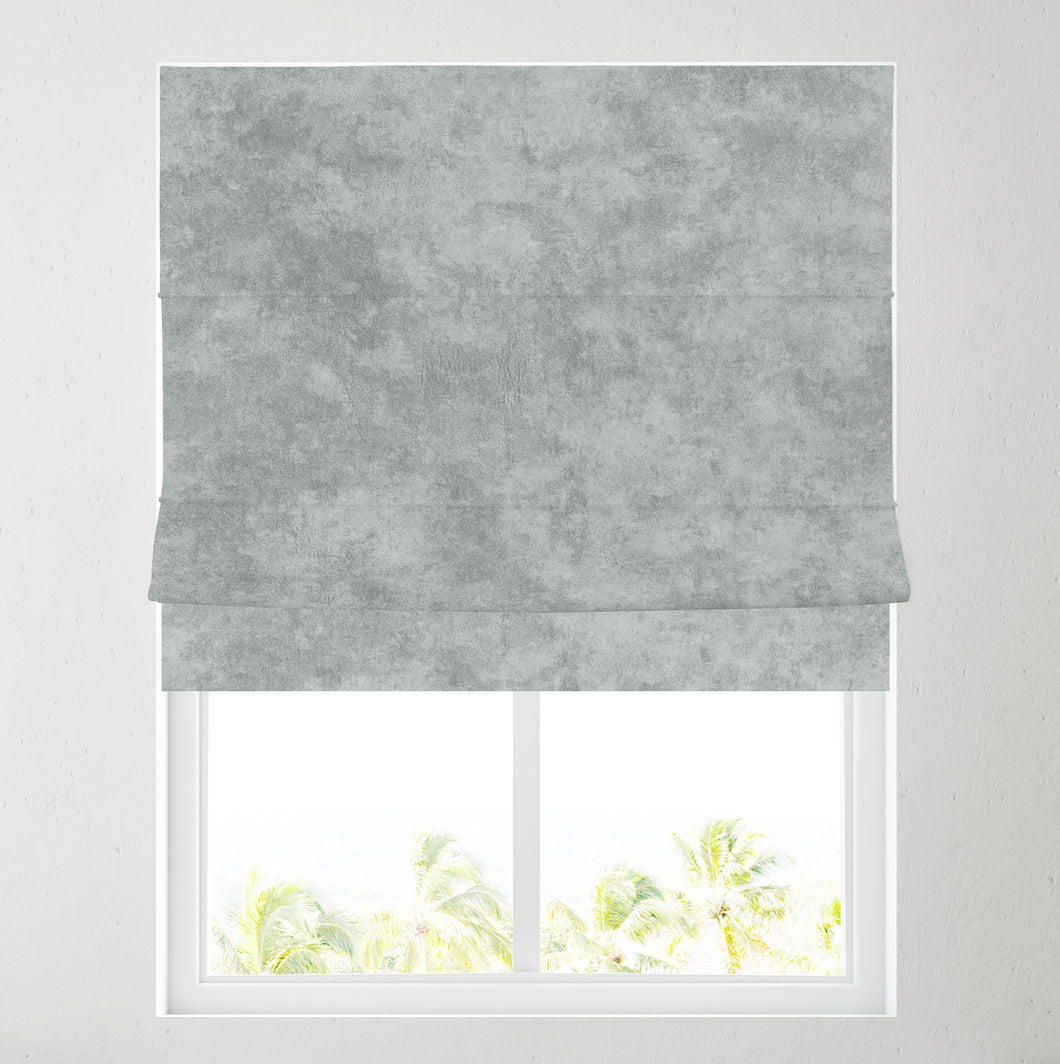 Iona Grey Lined Roman Blind