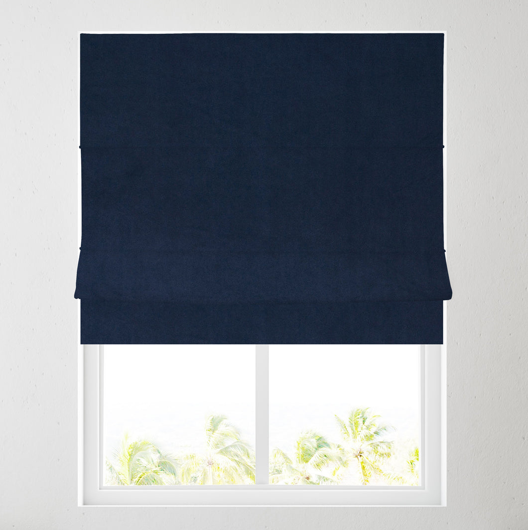 Iona Midnight Blue Lined Roman Blind