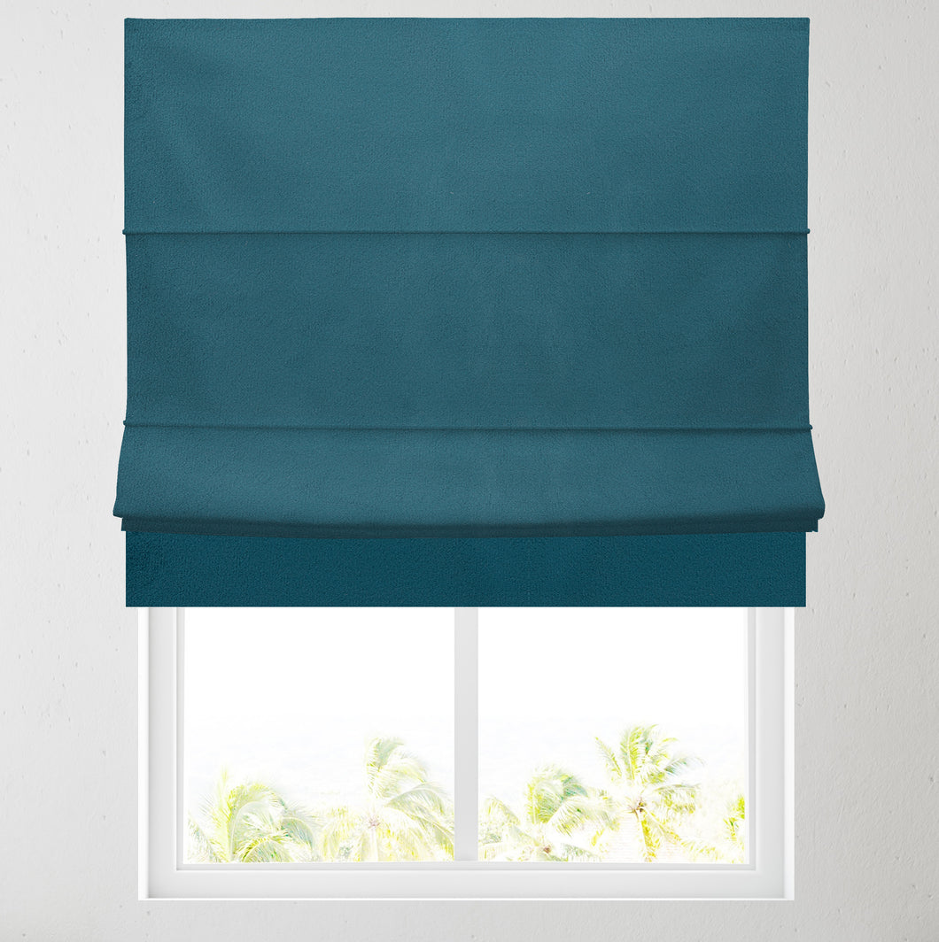 Iona Teal Lined Roman Blind