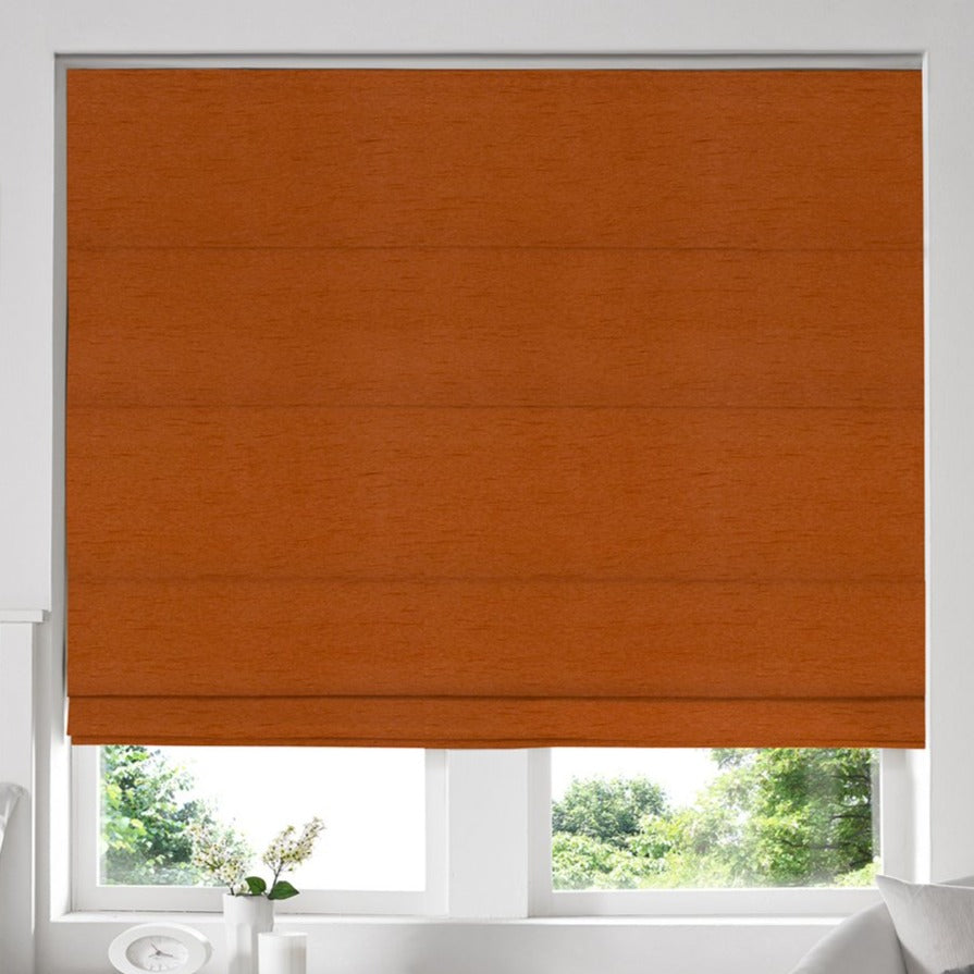 Alsea Rust Faux-Silk Roman Blind
