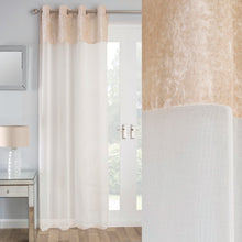 Load image into Gallery viewer, Liberty Natural Velvet Eyelet Voile Curtain Panel
