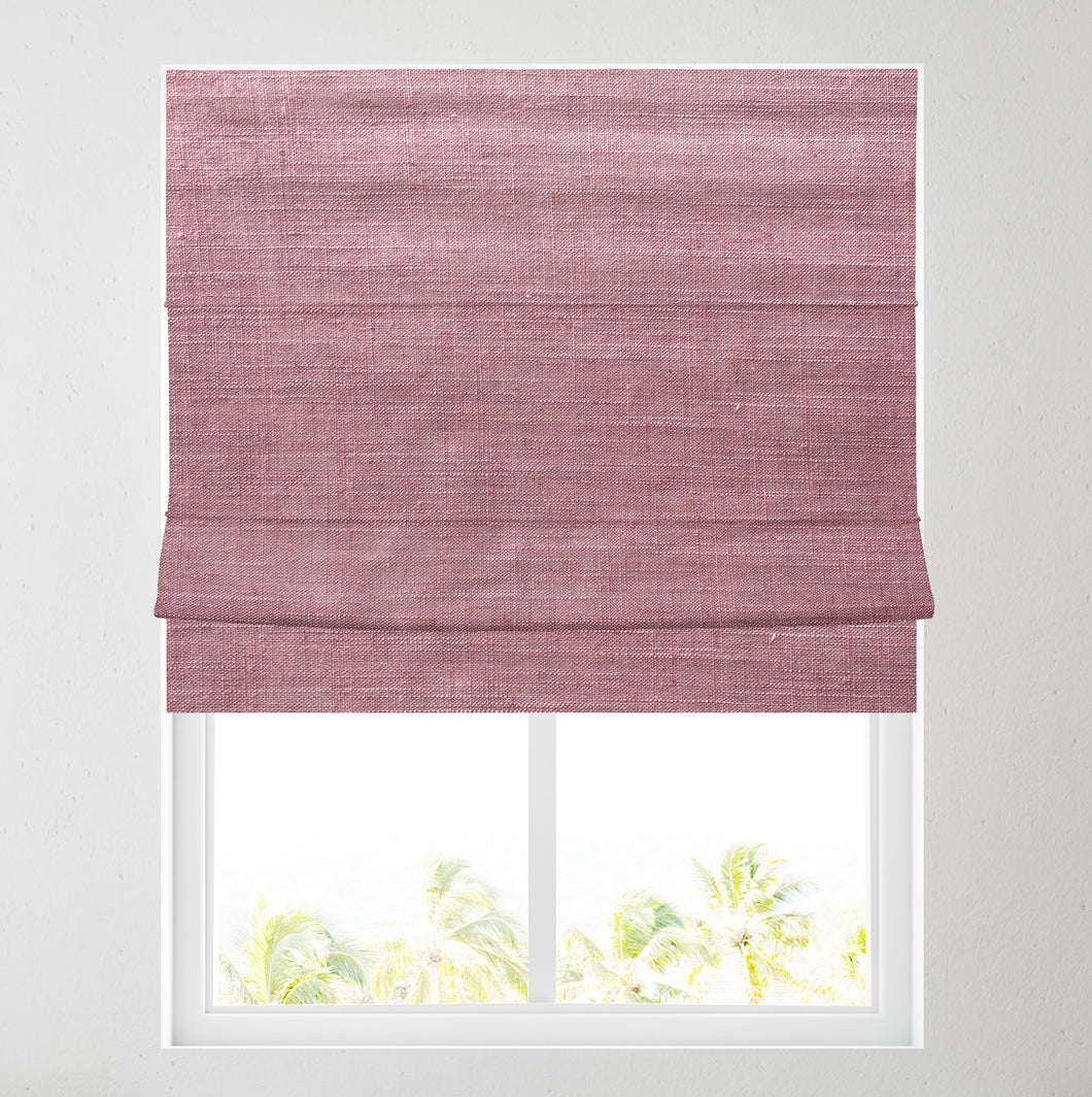 Rose Pink Linen Blackout Lined Roman Blind