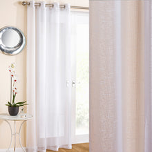 Load image into Gallery viewer, Marrakesh White Sparkle Eyelet Voile Curtain Panel
