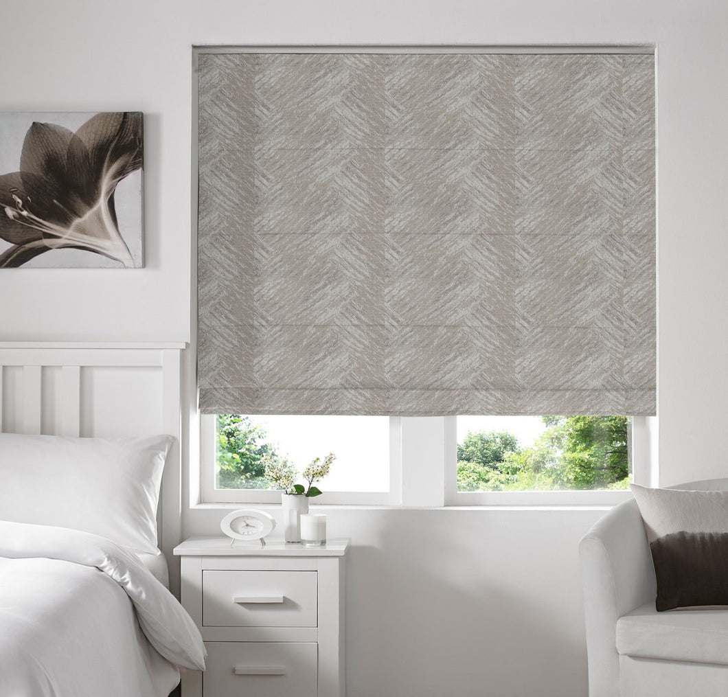 Lily Oyster Natural Blackout Roman Blind
