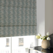 Load image into Gallery viewer, Lily Teal Blackout Roman Blind
