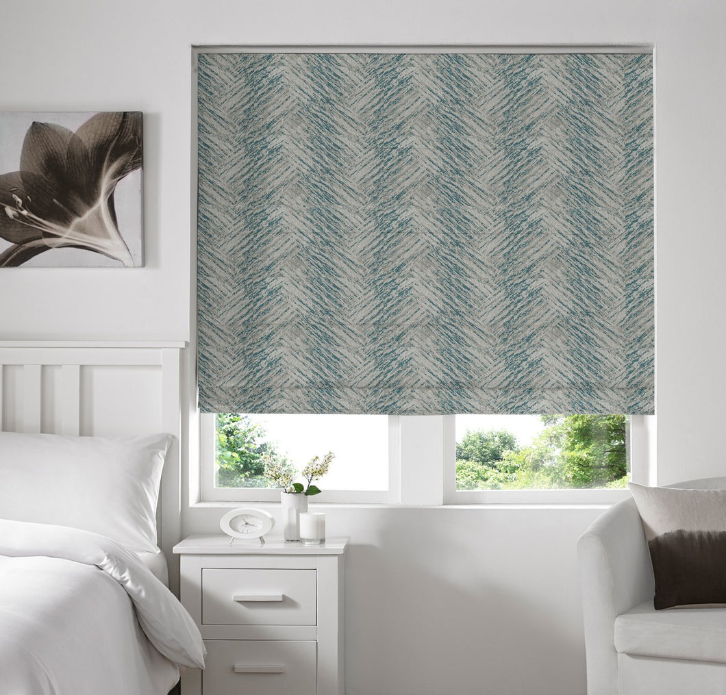 Lily Teal Blackout Roman Blind
