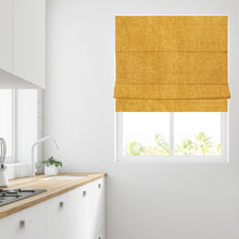 Load image into Gallery viewer, Ochre/Mustard Chenille Fully Lined Roman Blind
