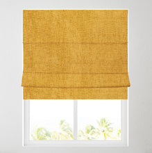 Load image into Gallery viewer, Ochre/Mustard Chenille Fully Lined Roman Blind
