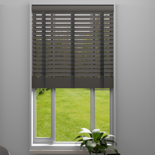 Load image into Gallery viewer, Orion Grey Fine Grain Faux Wood Venetian Blind with Tapes
