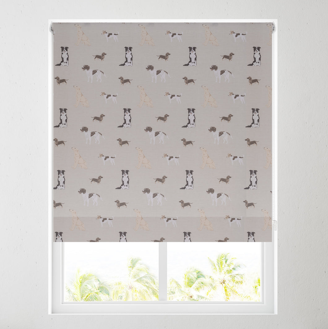 Dogs Daylight Natural Roller Blind