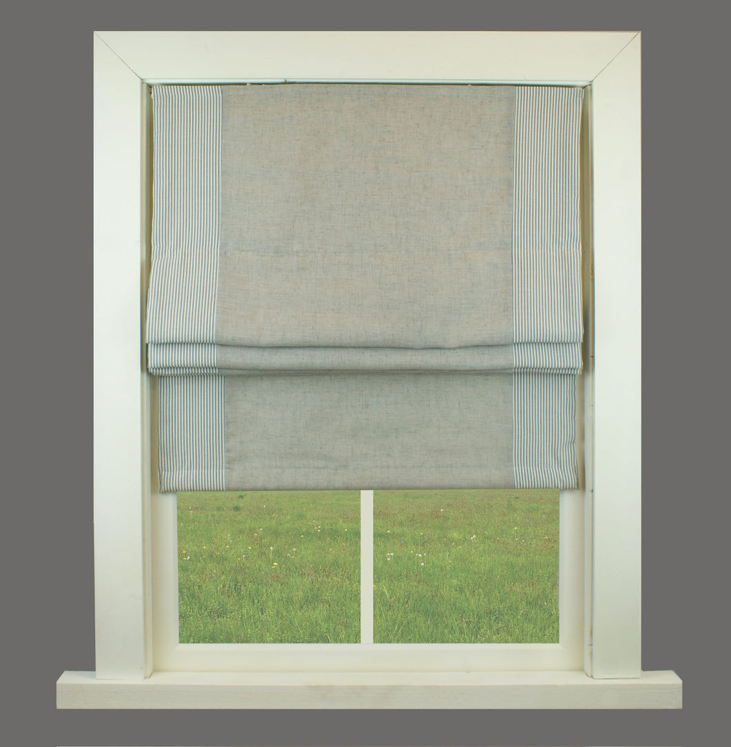 Pinstripe Grey Fully Lined Roman Blind