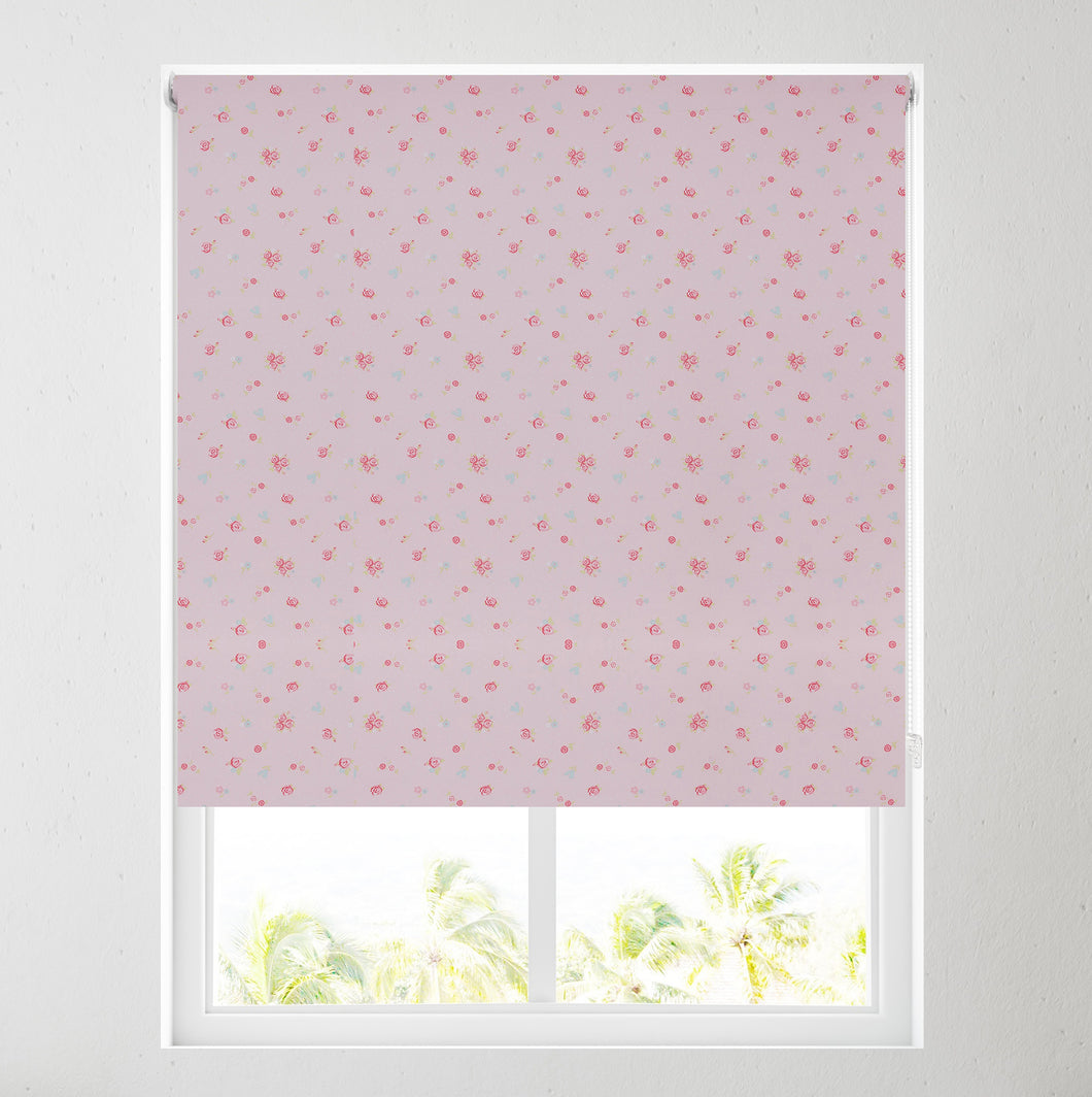 Pink Flowers Thermal Blackout Roller Blind
