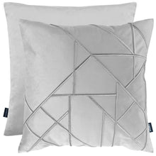 Load image into Gallery viewer, Linear Embroidered Velvet Cushion Grey
