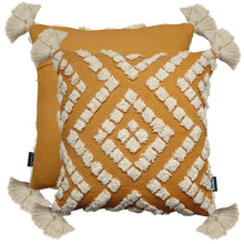 Load image into Gallery viewer, Belize Tassel Cushion Ochre

