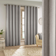 Load image into Gallery viewer, Savoy Grey Chenille Blackout Curtains
