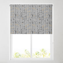 Load image into Gallery viewer, Oval Abstract Grey &amp; Ochre Thermal Blackout Roller Blind
