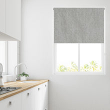 Load image into Gallery viewer, Silver / Grey Chenille Thermal Roller Blind
