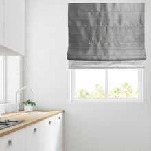 Load image into Gallery viewer, Silver Sequined Border Lined Roman Blind
