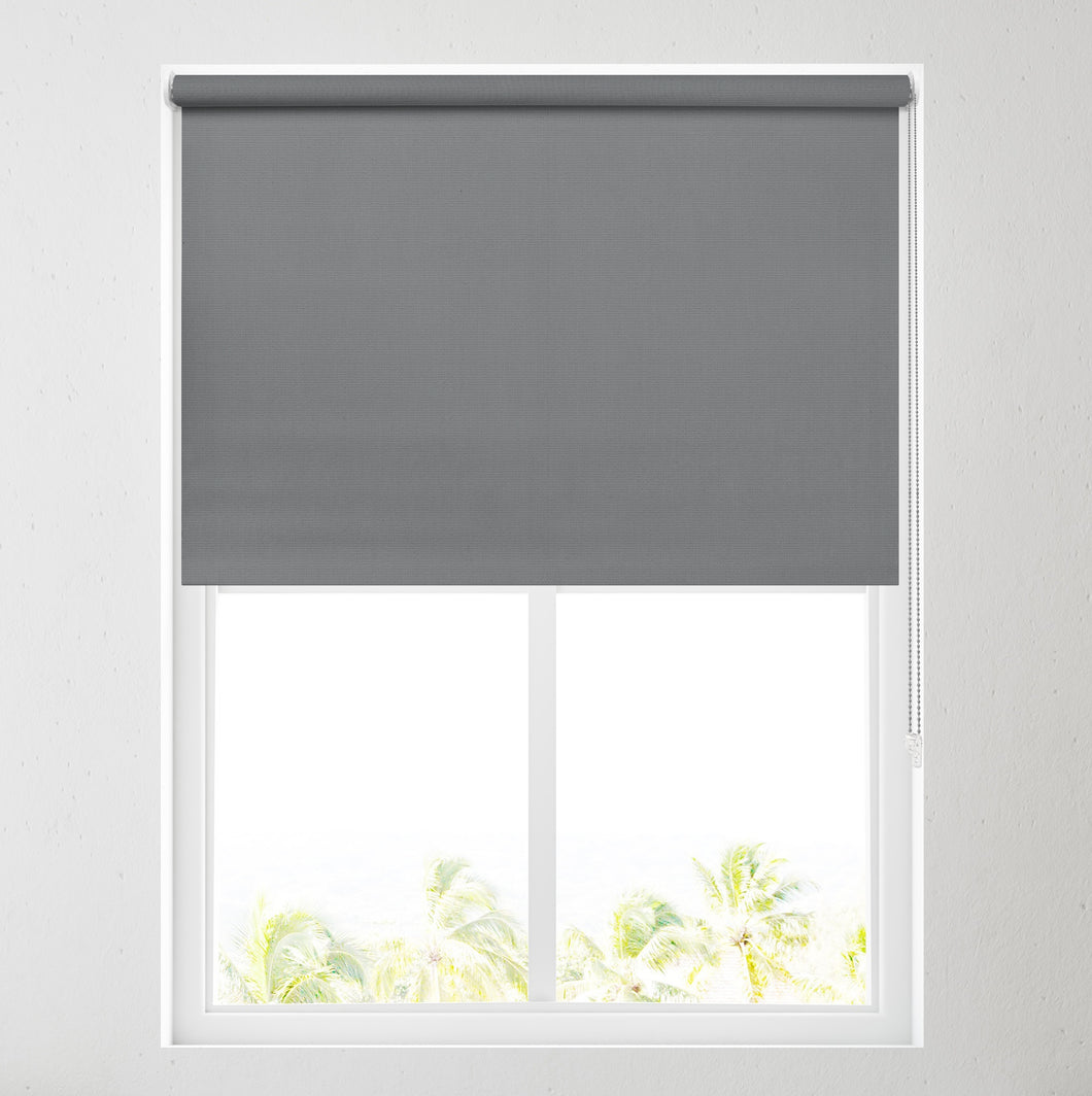 Bella Rock Charcoal Blackout Roller Blind