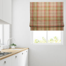 Load image into Gallery viewer, Tartan Check Rust Lined Roman Blind
