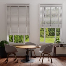 Load image into Gallery viewer, True White Fine Grain Faux-Wood Venetian Blind with Tapes
