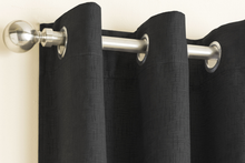 Load image into Gallery viewer, Vogue Black Textured Self Lined Curtains

