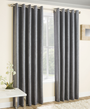 Load image into Gallery viewer, Vogue Grey Textured Self Lined Curtains
