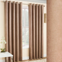 Load image into Gallery viewer, Vogue Latte Textured Self Lined Curtains
