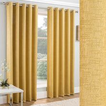 Load image into Gallery viewer, Vogue Ochre Textured Self Lined Curtains
