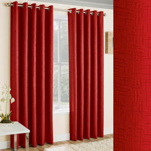 Load image into Gallery viewer, Vogue Red Textured Self Lined Curtains
