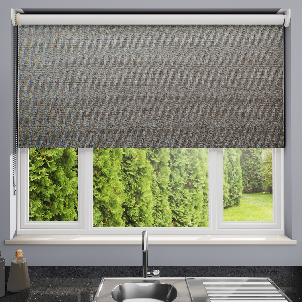 Shima Zinc Black Out Roller Blind
