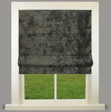 Load image into Gallery viewer, Charcoal Velour Fully Lined Roman Blind
