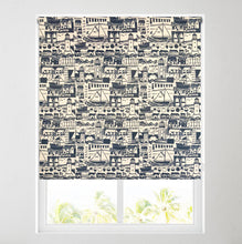 Load image into Gallery viewer, Navy Blue Boats &amp; Lighthouse Daylight Roller Blind
