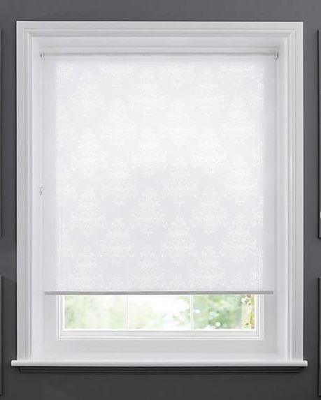 Damask White Translucent / Sheer Roller Blind