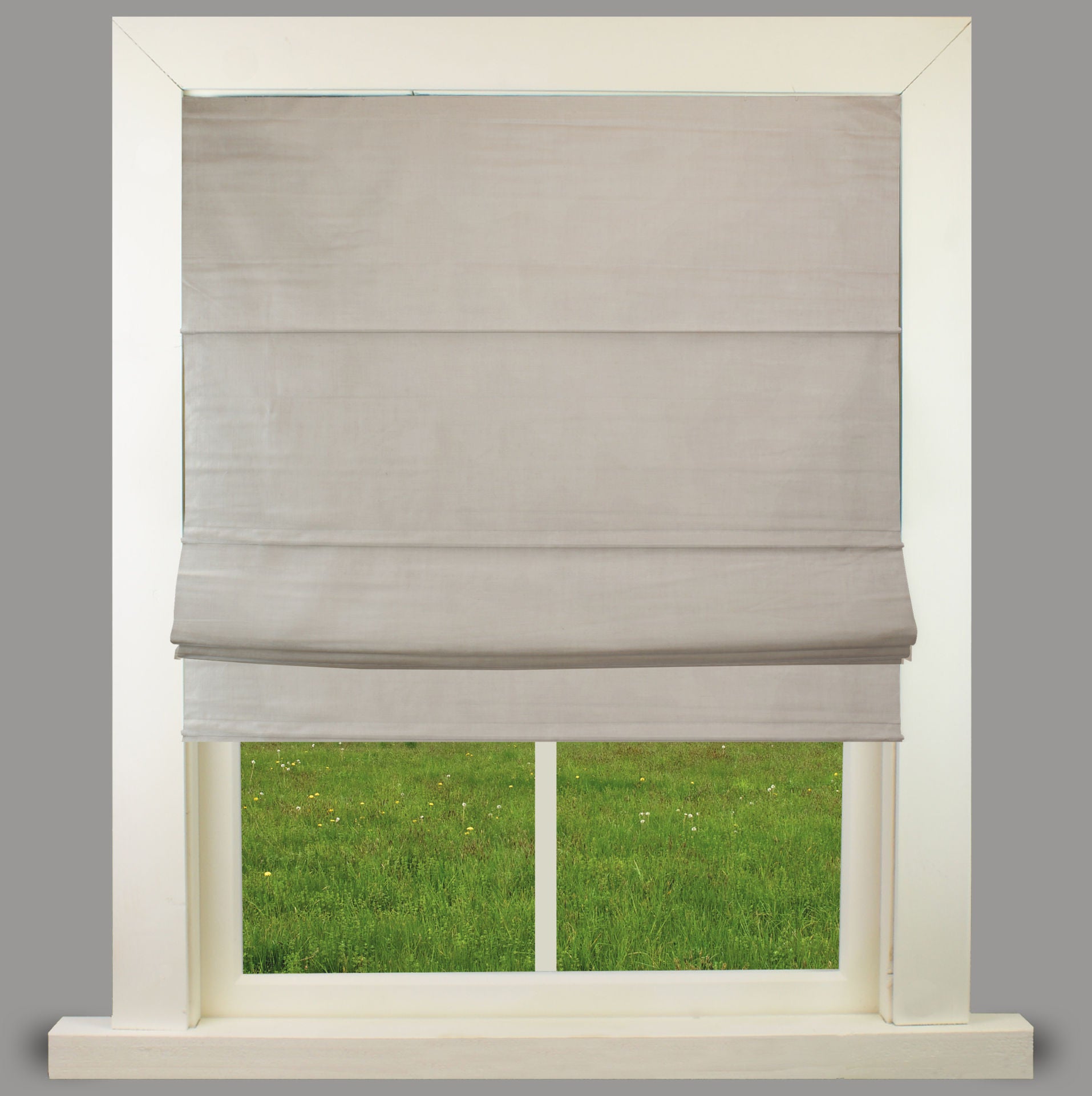 Ivory Linen Lined Roman Blind