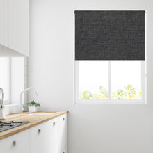 Load image into Gallery viewer, Charcoal Linen Thermal Blackout Roller Blind
